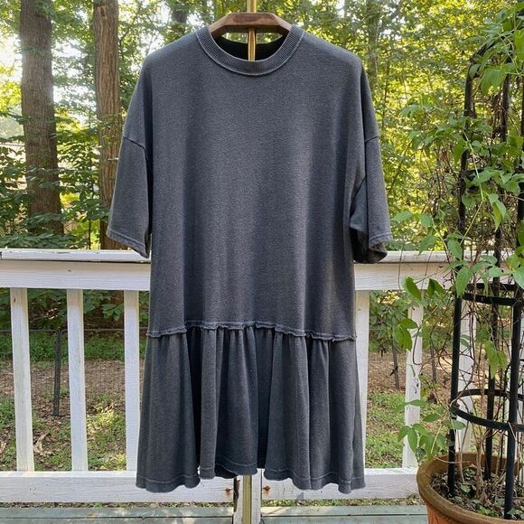 American Eagle Grey Drop Waist Knee Length Dress - Picture 2 of 7